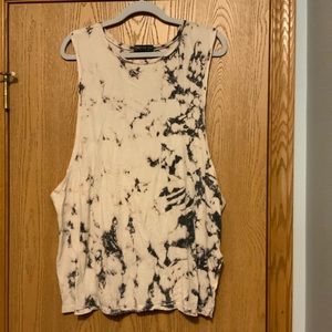 f21 acid wash/bleach design tank top, size 3x